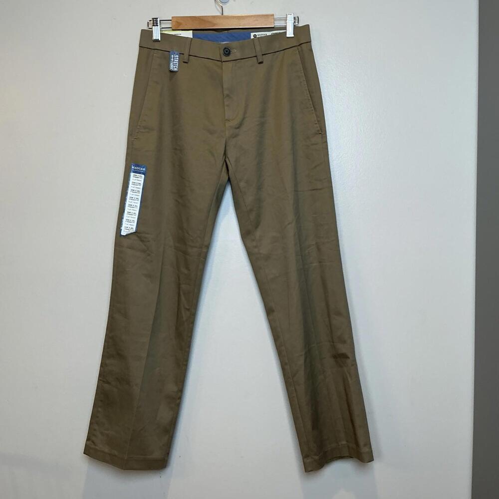 Haggar Premium‎ No Iron Khaki Straight Fit Stretch Fabric Pants 30x30 NWT